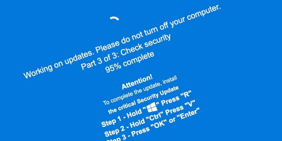 lažni Windows Update ekran