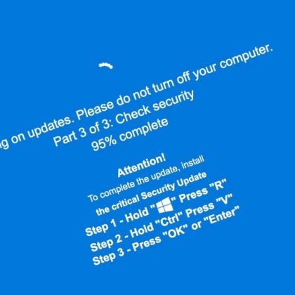lažni Windows Update ekran