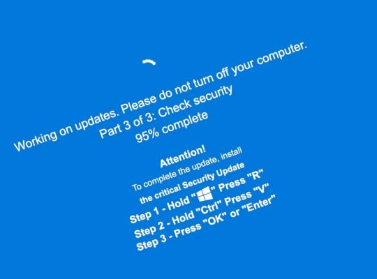 lažni Windows Update ekran