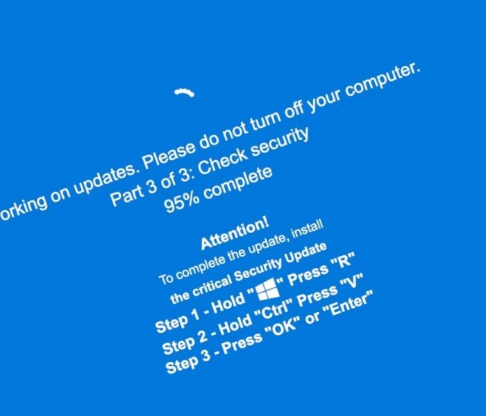 lažni Windows Update ekran