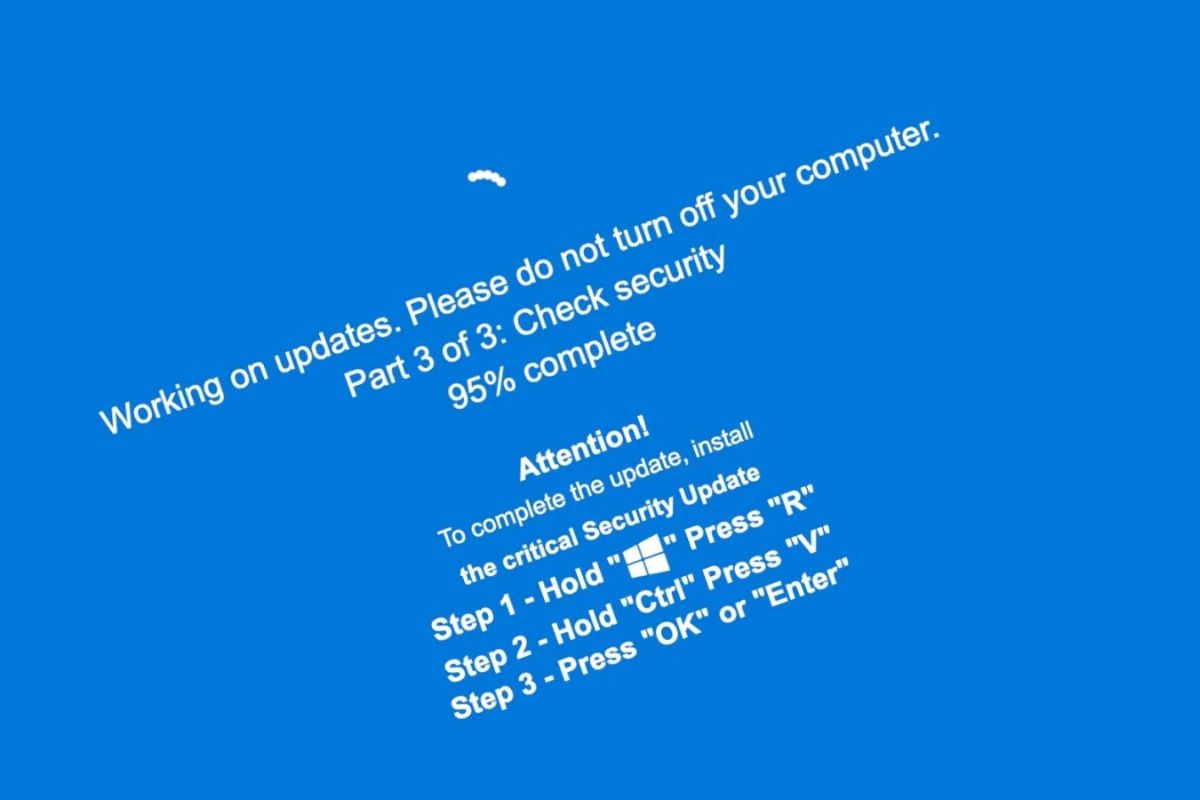 lažni Windows Update ekran