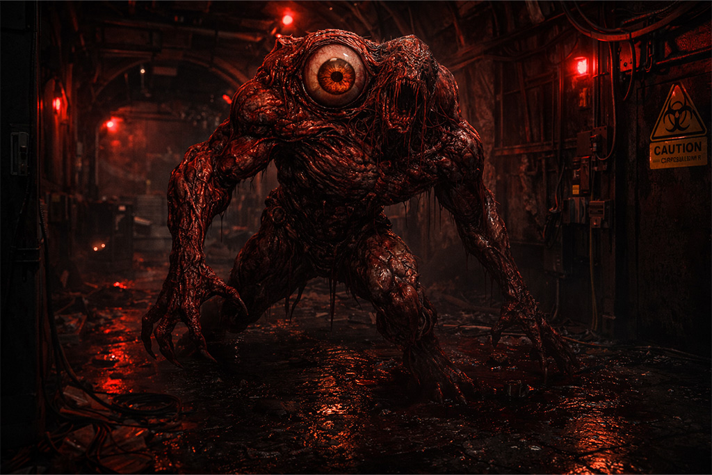 Claire put kroz Umbrella laboratoriju gde se pojavljuje ogromna G-virus mutacija sa velikim okom i deformisanim telom u Resident Evil serijalu