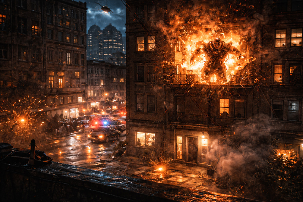 Eksplozija Jillinog stana u Raccoon Cityju tokom Nemesis potere Resident Evil timeline