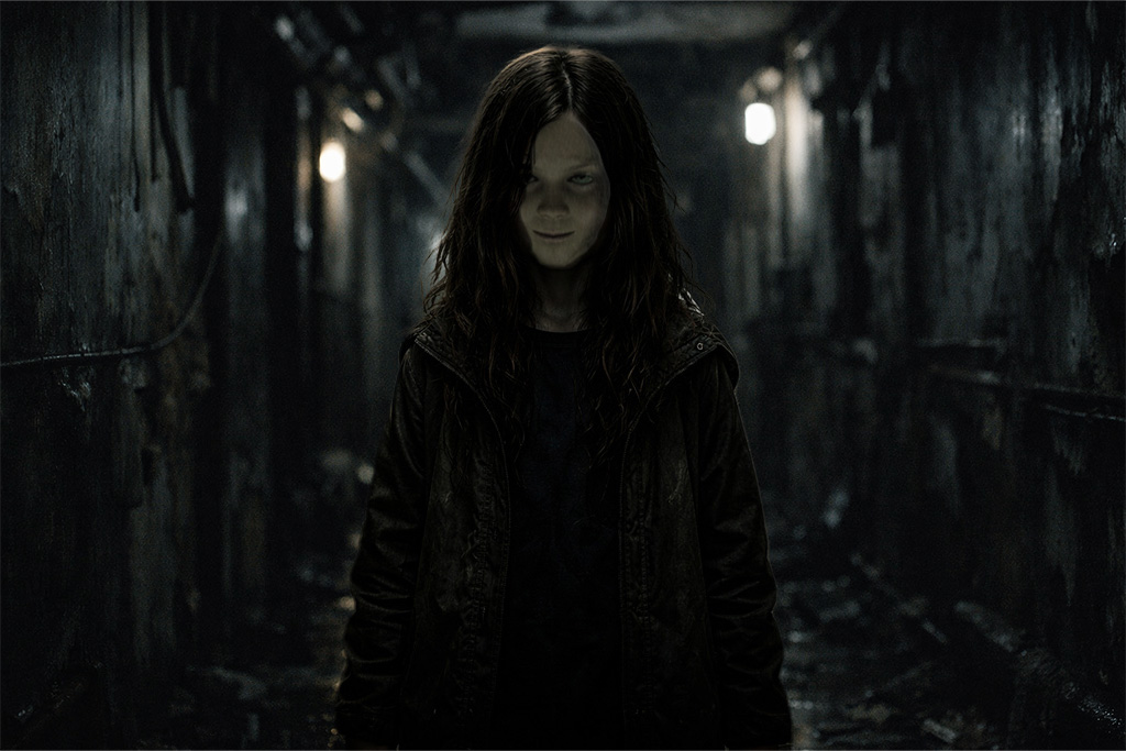 Vveline e-type biološko oružje u resident evil timeline, mračan hodnik i prisustvo eveline u resident evil eveline e-type biološko oružje sceni