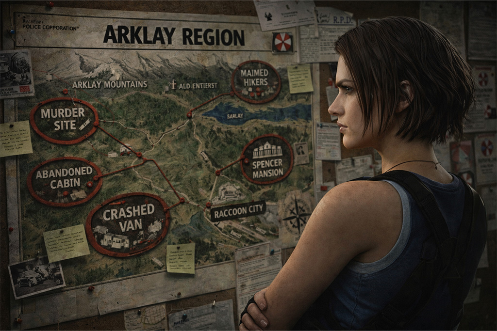 Jill Valentine Raccoon Police Department arhiva Resident Evil timeline – Jill privatna istraga protiv Umbrella Corporation