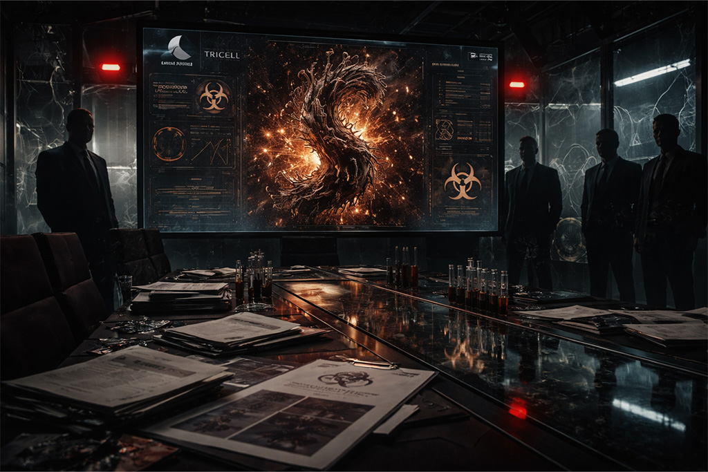 Resident Evil timeline pad poverenja u korporacije prikazan kroz tajne Tricell eksperimente i Uroboros istraživanja kao nastavak Umbrella nasleđa
