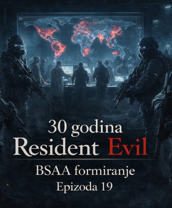 BSAA operativci i naučnici planiraju globalnu anti-bioterorističku operaciju ispred holografske mape sveta - Resident Evil timeline BSAA formiranje i početak međunarodne borbe protiv B.O.W. pretnji