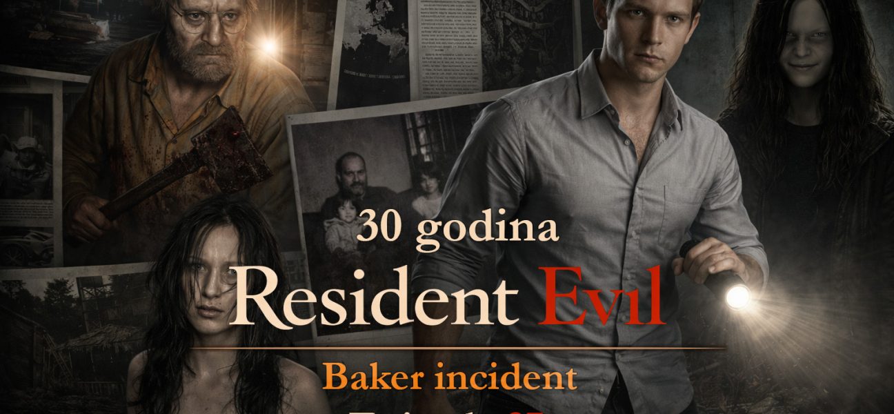 Resident Evil timeline Baker incident prikaz porodice Baker i Ethana Wintersa u mračnoj kući, gde Resident Evil timeline otkriva početak izolovanog horora i nove pretnje