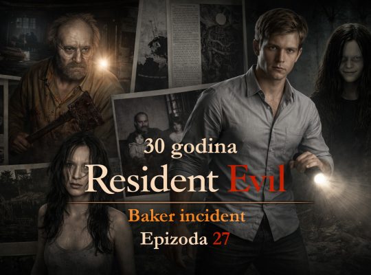 Resident Evil timeline Baker incident prikaz porodice Baker i Ethana Wintersa u mračnoj kući, gde Resident Evil timeline otkriva početak izolovanog horora i nove pretnje