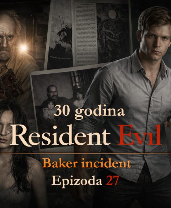 Resident Evil timeline Baker incident prikaz porodice Baker i Ethana Wintersa u mračnoj kući, gde Resident Evil timeline otkriva početak izolovanog horora i nove pretnje