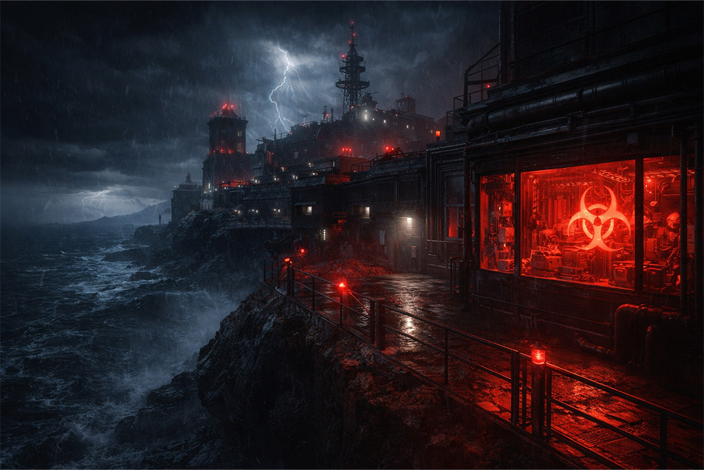 Resident Evil timeline RE4 i Las Plagas - vojna ostrvska baza i laboratorija za istraživanje parazita Las Plagas tokom događaja iz Resident Evil 4 u okviru Resident Evil timeline RE4 i Las Plagas