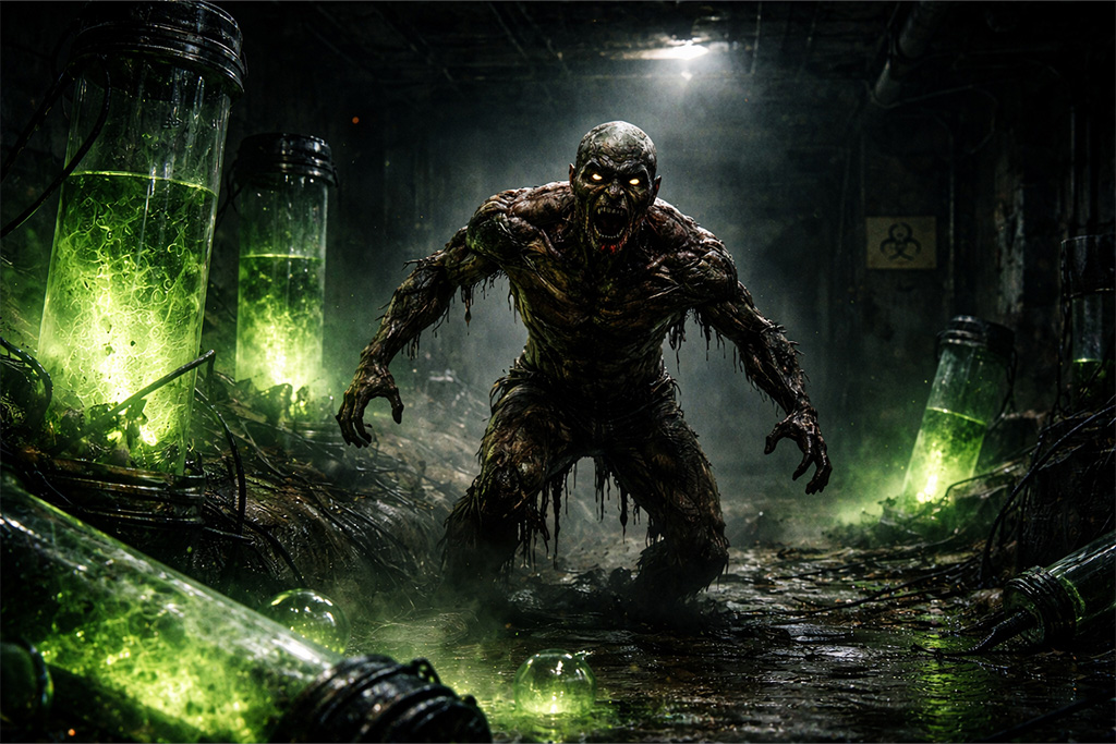 Resident Evil timeline T-VIRUS prikaz infekcije u Umbrella laboratoriji, zombi mutacija i haos izazvan T-virusom u svetu posle Umbrella korporacije