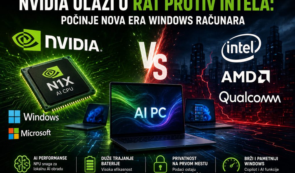 NVIDIA ulazi na tržište Windows procesora sa N1X AI čipom i uz Microsoft izaziva Intel, AMD i Qualcomm u novoj eri AI PC računara.