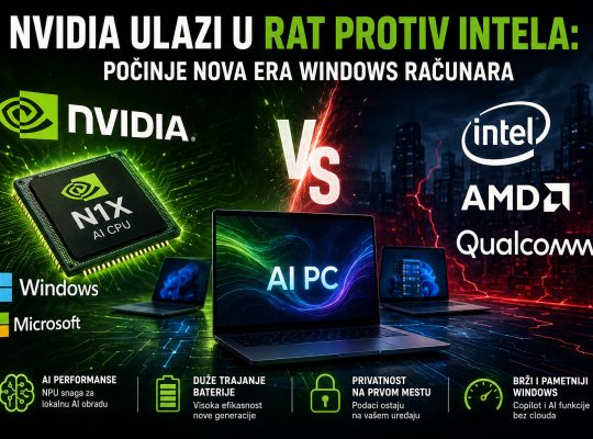 NVIDIA ulazi na tržište Windows procesora sa N1X AI čipom i uz Microsoft izaziva Intel, AMD i Qualcomm u novoj eri AI PC računara.