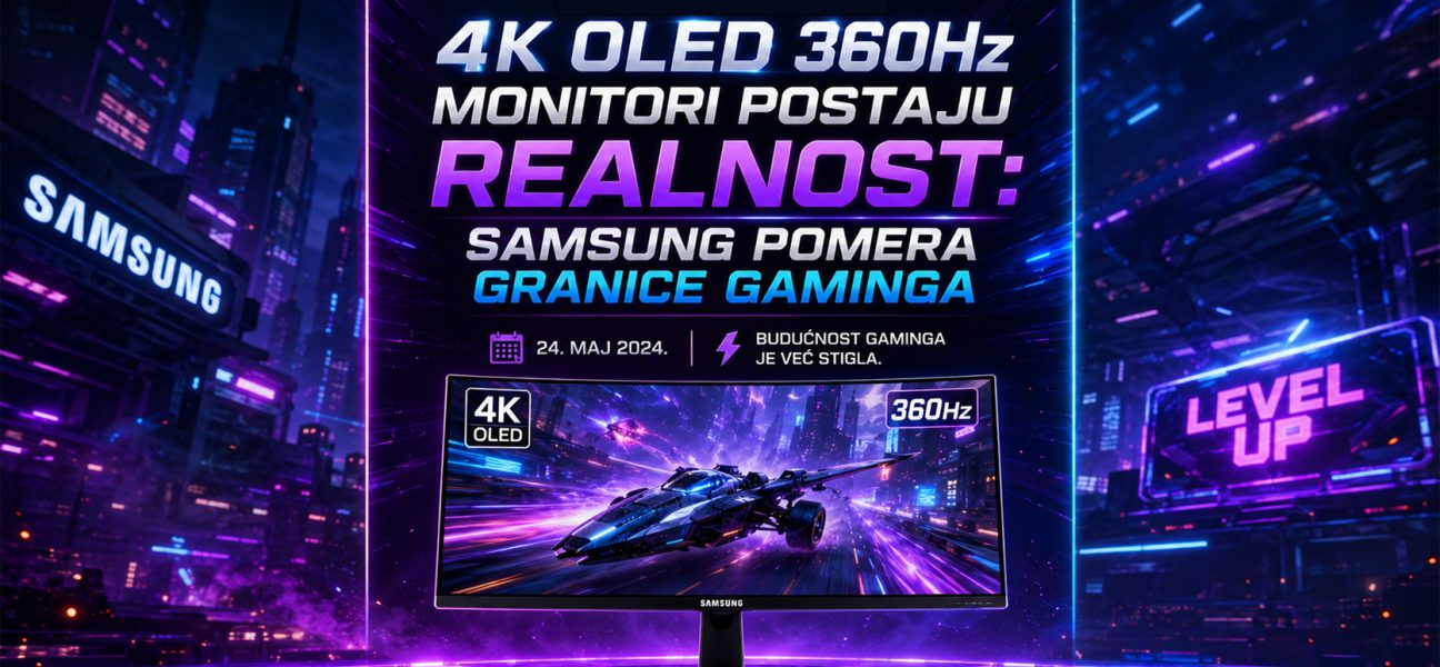 Samsung 4K OLED 360Hz gaming monitor sa futurističkim prikazom gejminga i QD-OLED tehnologijom nove generacije.