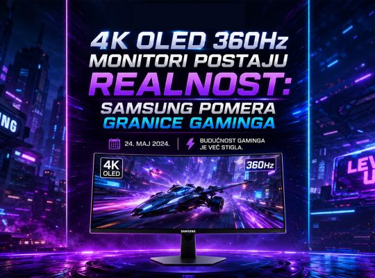 Samsung 4K OLED 360Hz gaming monitor sa futurističkim prikazom gejminga i QD-OLED tehnologijom nove generacije.