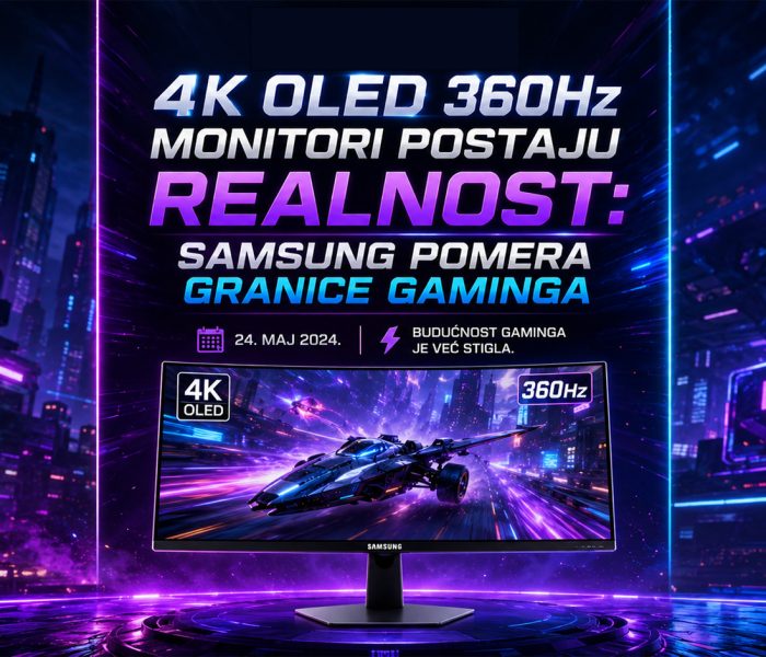 Samsung 4K OLED 360Hz gaming monitor sa futurističkim prikazom gejminga i QD-OLED tehnologijom nove generacije.