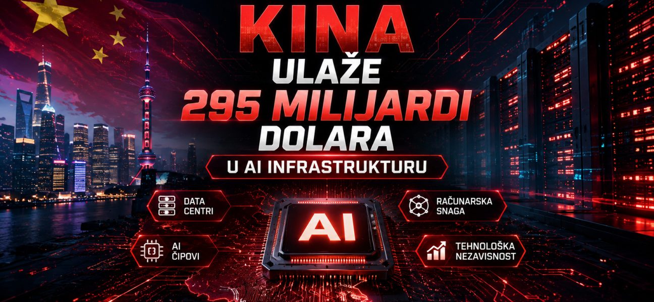 Kineski AI data centri i procesor veštačke inteligencije koji predstavljaju investiciju od 295 milijardi dolara u razvoj AI infrastrukture.
