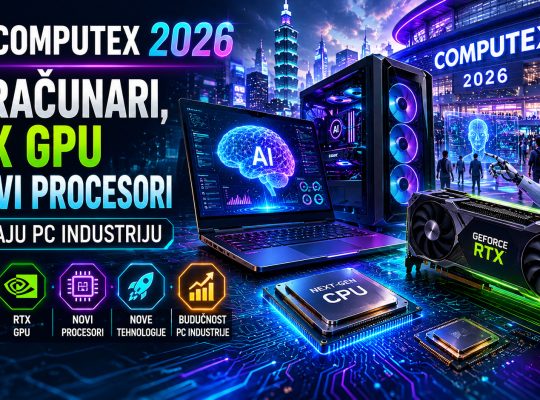 Computex 2026 sajam tehnologije prikazuje AI računare, RTX grafičke kartice i nove procesore koji donose velike promene u PC industriji.