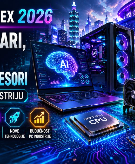 Computex 2026 sajam tehnologije prikazuje AI računare, RTX grafičke kartice i nove procesore koji donose velike promene u PC industriji.