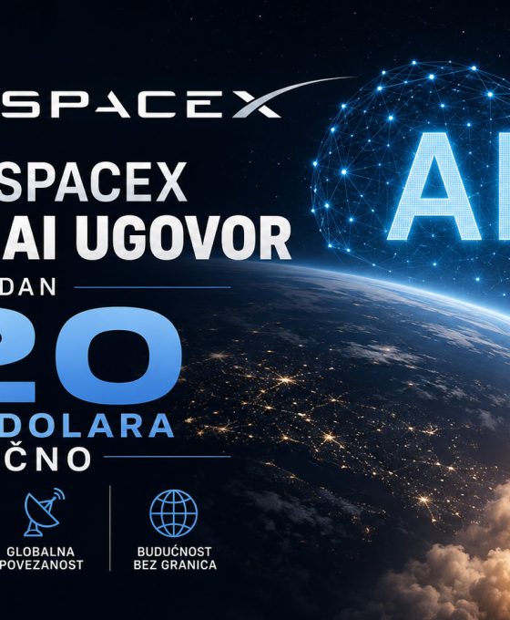 Google i SpaceX sklopili AI ugovor vredan 920 miliona dolara mesečno, ilustracija prikazuje SpaceX raketu, veštačku inteligenciju i Zemlju u pozadini.