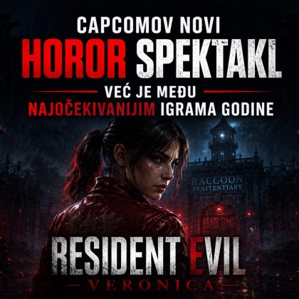 Resident Evil Veronica baner sa Claire Redfield ispred mračnog zatvora, uz naslov Capcomov novi horor spektakl već je među najočekivanijim igrama godine.
