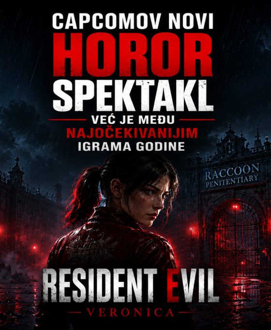 Resident Evil Veronica baner sa Claire Redfield ispred mračnog zatvora, uz naslov Capcomov novi horor spektakl već je među najočekivanijim igrama godine.
