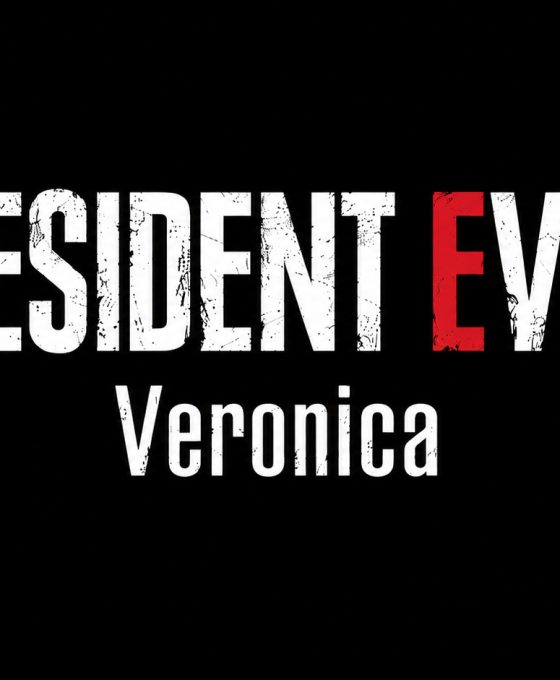Resident Evil Veronica logo na crnoj pozadini sa prepoznatljivim crveno-belim natpisom iz najave remake igre.