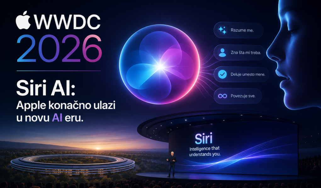 WWDC 2026 konferencija predstavlja novu generaciju Siri AI asistenta sa naprednim mogućnostima veštačke inteligencije, personalizovanim odgovorima i dubljom integracijom u Apple ekosistem.