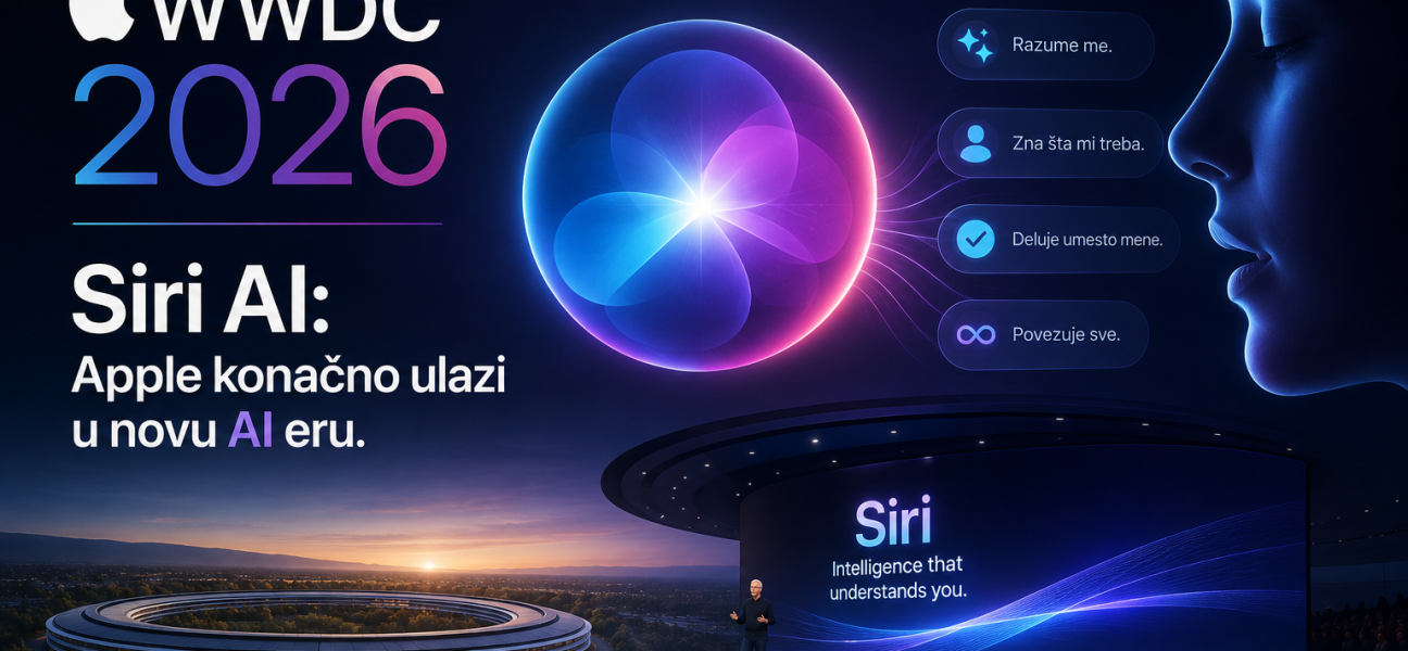 WWDC 2026 konferencija predstavlja novu generaciju Siri AI asistenta sa naprednim mogućnostima veštačke inteligencije, personalizovanim odgovorima i dubljom integracijom u Apple ekosistem.