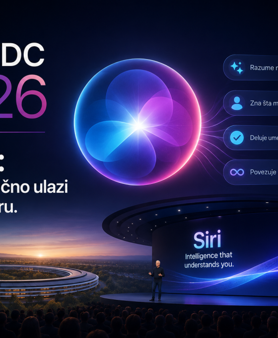 WWDC 2026 konferencija predstavlja novu generaciju Siri AI asistenta sa naprednim mogućnostima veštačke inteligencije, personalizovanim odgovorima i dubljom integracijom u Apple ekosistem.